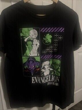 Evangelion Men's Graphic Tee Size Large RARE